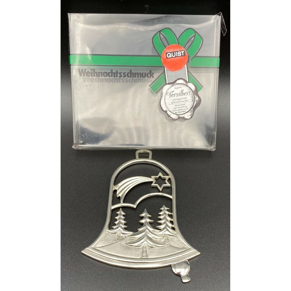 West Germany Weihnachtsschmuck Quist Christmas Bell Ornament Silver Plated Vtge